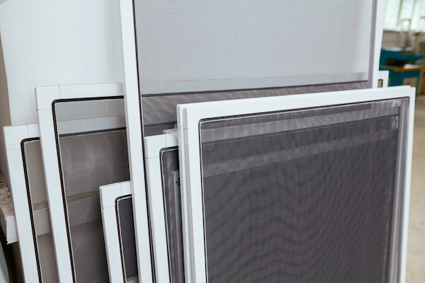 A stack of window screens
