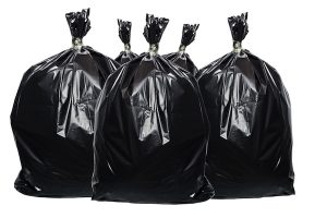 black garbage bags